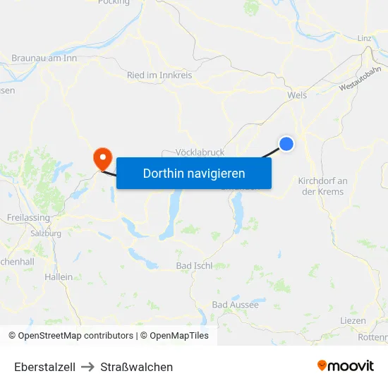 Eberstalzell to Straßwalchen map