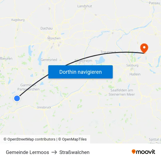 Gemeinde Lermoos to Straßwalchen map