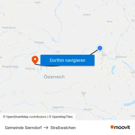 Gemeinde Sierndorf to Straßwalchen map