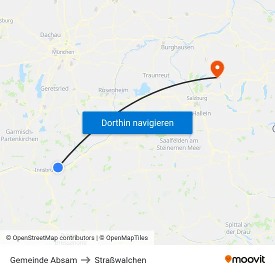 Gemeinde Absam to Straßwalchen map