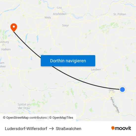 Ludersdorf-Wilfersdorf to Straßwalchen map