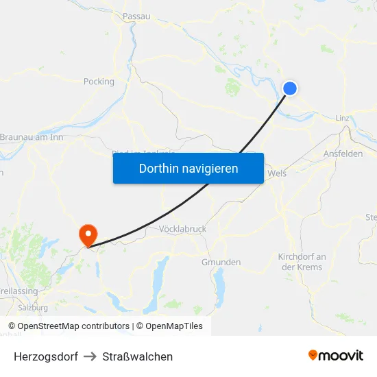 Herzogsdorf to Straßwalchen map