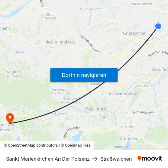 Sankt Marienkirchen An Der Polsenz to Straßwalchen map