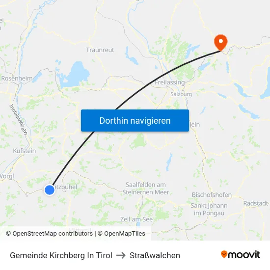 Gemeinde Kirchberg In Tirol to Straßwalchen map