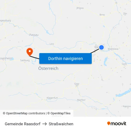 Gemeinde Raasdorf to Straßwalchen map