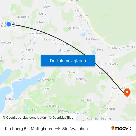 Kirchberg Bei Mattighofen to Straßwalchen map