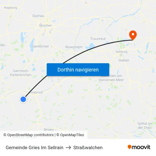 Gemeinde Gries Im Sellrain to Straßwalchen map