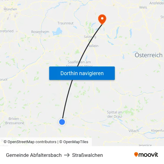 Gemeinde Abfaltersbach to Straßwalchen map