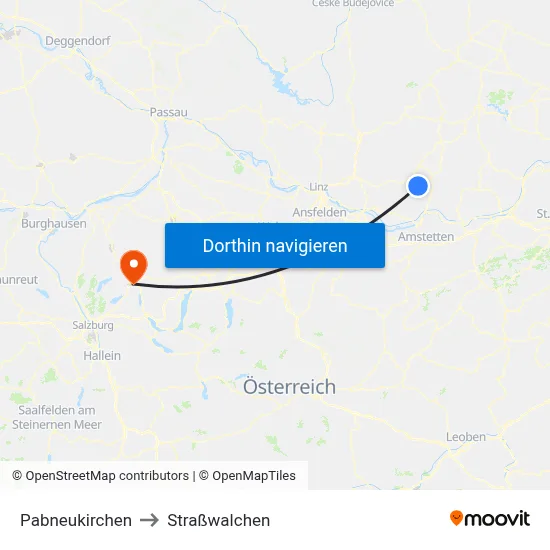 Pabneukirchen to Straßwalchen map