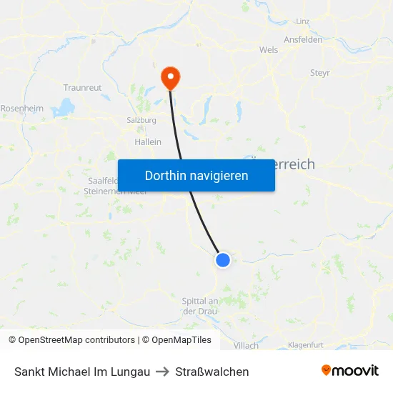 Sankt Michael Im Lungau to Straßwalchen map