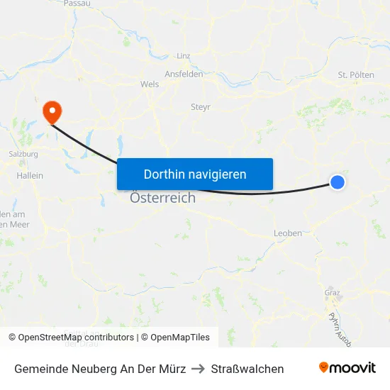 Gemeinde Neuberg An Der Mürz to Straßwalchen map
