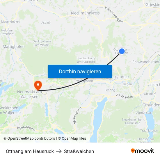 Ottnang am Hausruck to Straßwalchen map