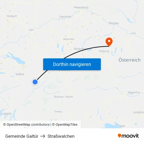 Gemeinde Galtür to Straßwalchen map