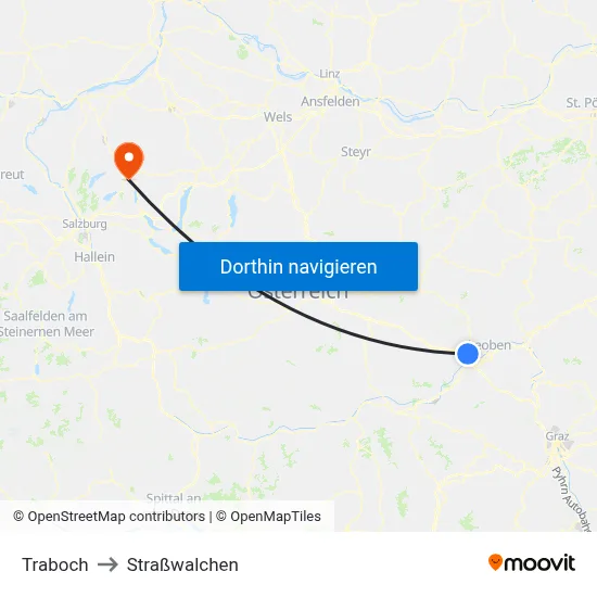 Traboch to Straßwalchen map