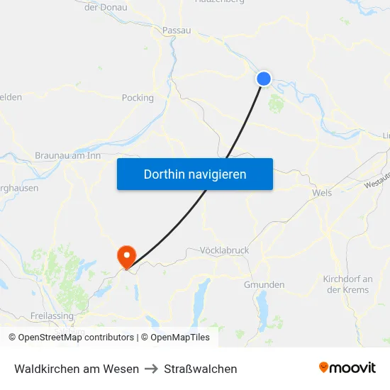 Waldkirchen am Wesen to Straßwalchen map