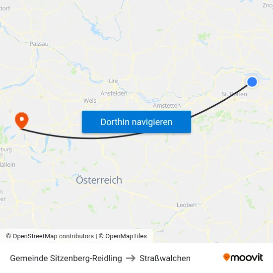 Gemeinde Sitzenberg-Reidling to Straßwalchen map