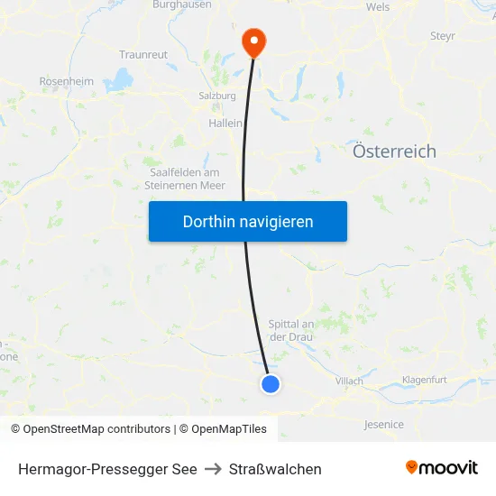 Hermagor-Pressegger See to Straßwalchen map