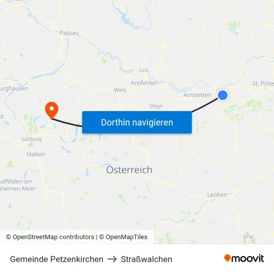 Gemeinde Petzenkirchen to Straßwalchen map