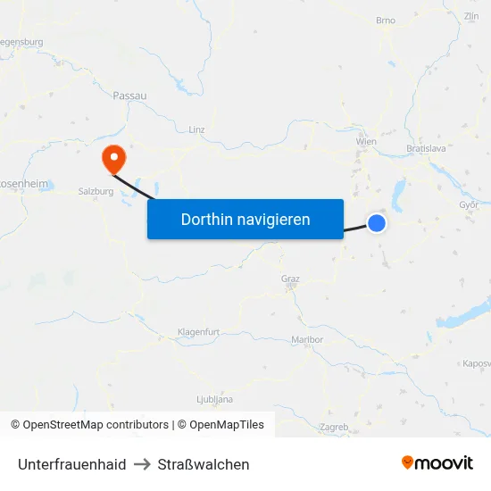 Unterfrauenhaid to Straßwalchen map