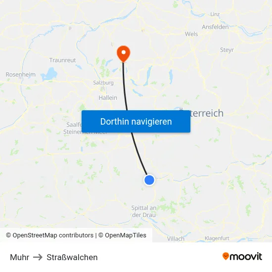 Muhr to Straßwalchen map