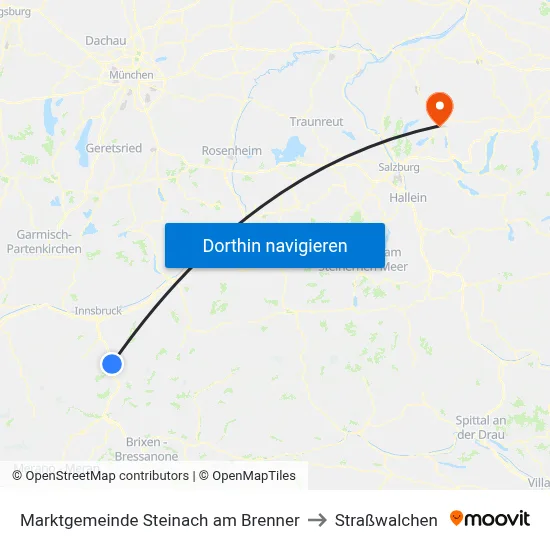 Marktgemeinde Steinach am Brenner to Straßwalchen map