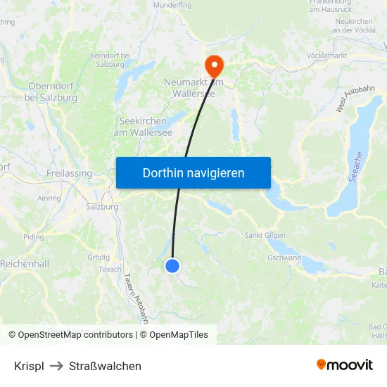 Krispl to Straßwalchen map