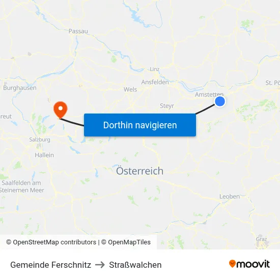Gemeinde Ferschnitz to Straßwalchen map