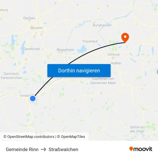 Gemeinde Rinn to Straßwalchen map