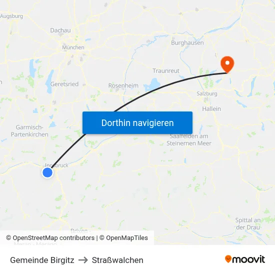 Gemeinde Birgitz to Straßwalchen map