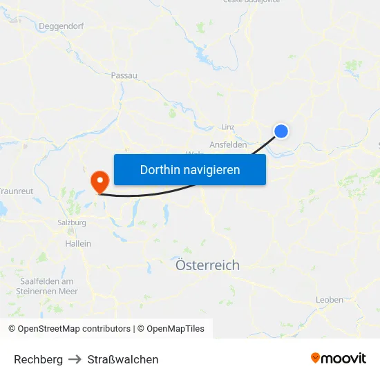 Rechberg to Straßwalchen map