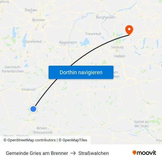 Gemeinde Gries am Brenner to Straßwalchen map