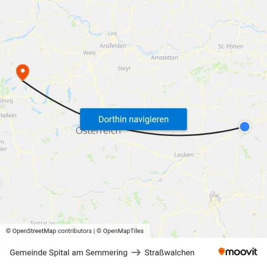 Gemeinde Spital am Semmering to Straßwalchen map