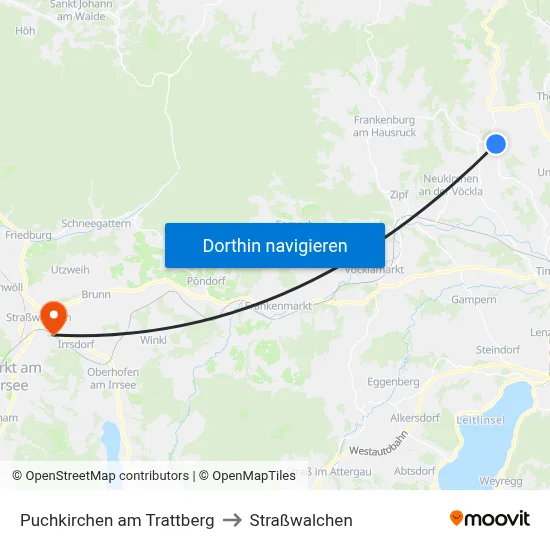 Puchkirchen am Trattberg to Straßwalchen map