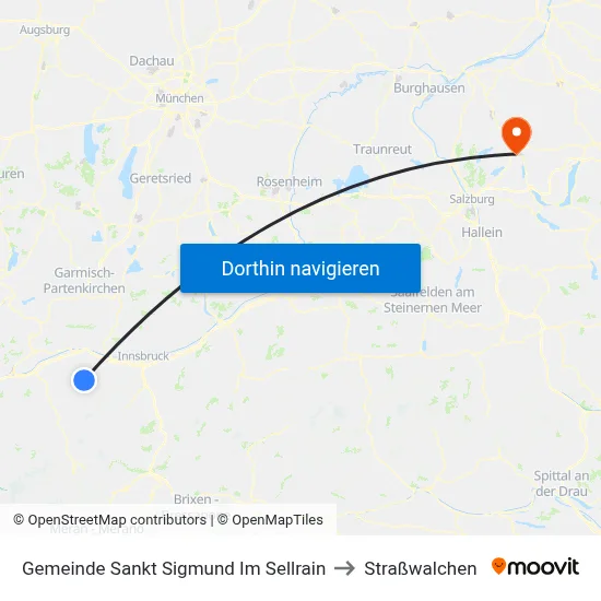 Gemeinde Sankt Sigmund Im Sellrain to Straßwalchen map