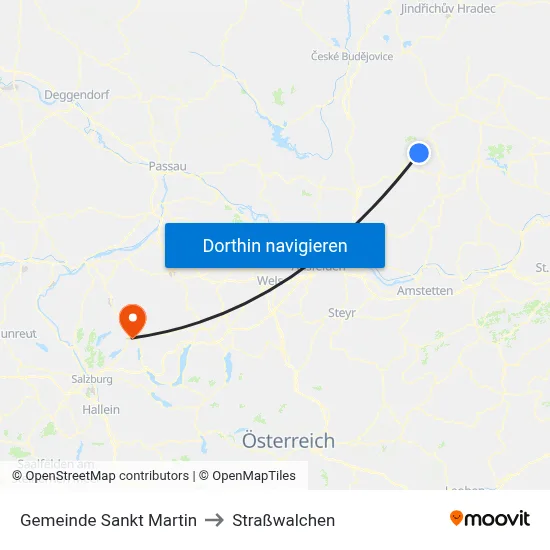 Gemeinde Sankt Martin to Straßwalchen map
