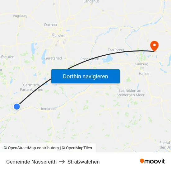 Gemeinde Nassereith to Straßwalchen map