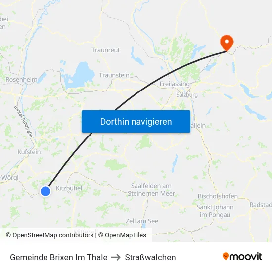 Gemeinde Brixen Im Thale to Straßwalchen map