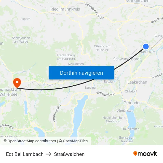 Edt Bei Lambach to Straßwalchen map