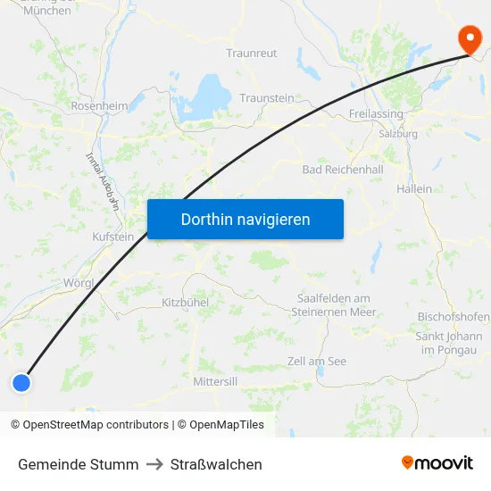 Gemeinde Stumm to Straßwalchen map