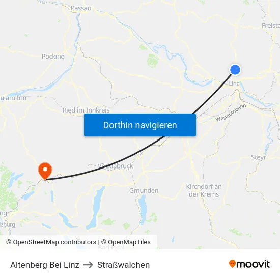 Altenberg Bei Linz to Straßwalchen map