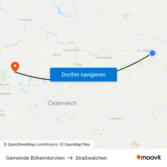 Gemeinde Böheimkirchen to Straßwalchen map