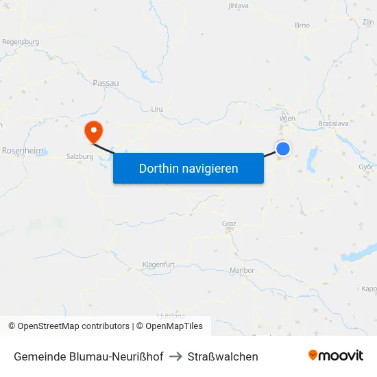 Gemeinde Blumau-Neurißhof to Straßwalchen map