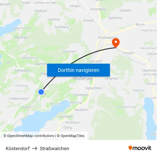 Köstendorf to Straßwalchen map