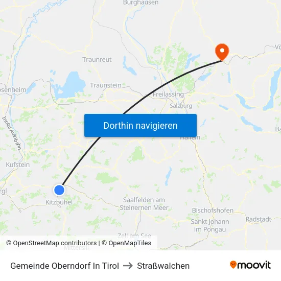 Gemeinde Oberndorf In Tirol to Straßwalchen map