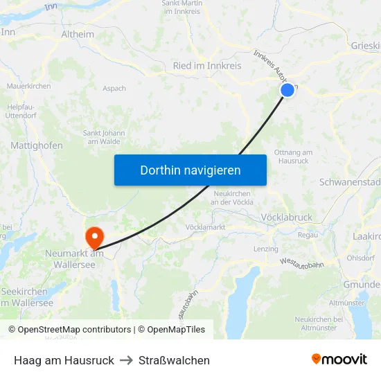 Haag am Hausruck to Straßwalchen map