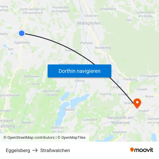 Eggelsberg to Straßwalchen map