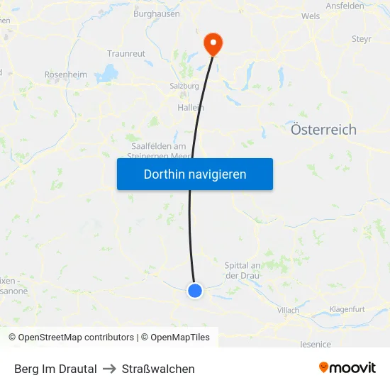 Berg Im Drautal to Straßwalchen map