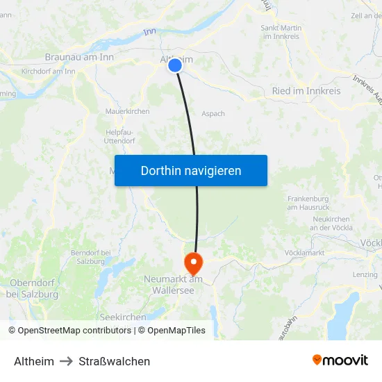 Altheim to Straßwalchen map