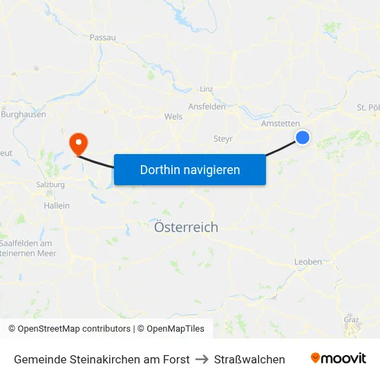 Gemeinde Steinakirchen am Forst to Straßwalchen map