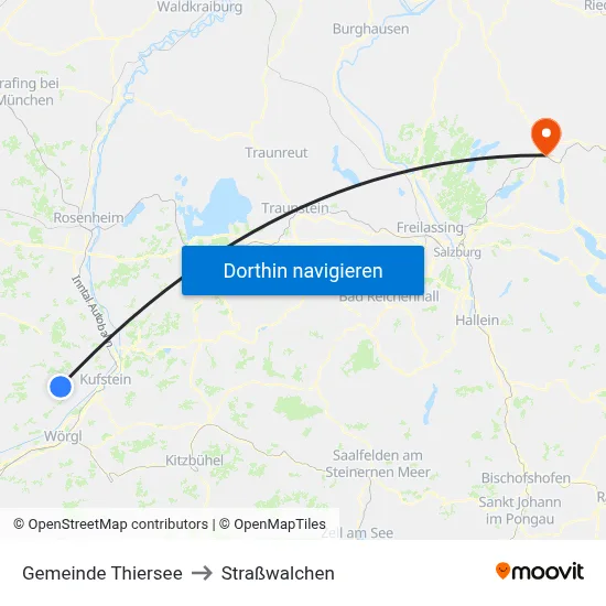 Gemeinde Thiersee to Straßwalchen map
